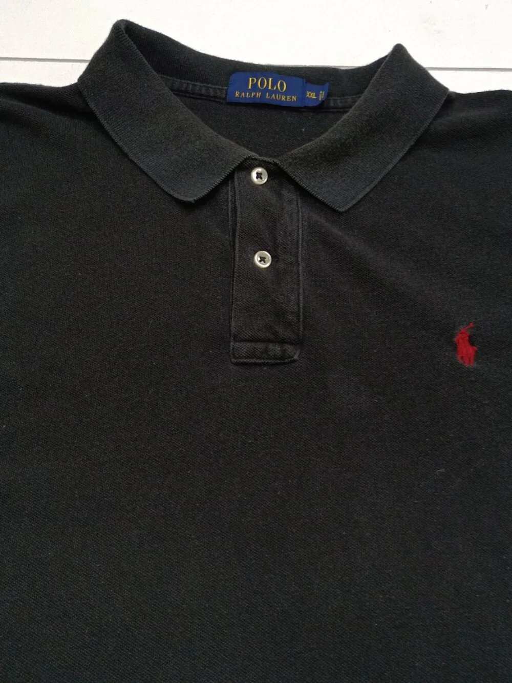 Polo Ralph Lauren Black Polo Shirt XXL Red Pony Cotton Classic Preppy Casual